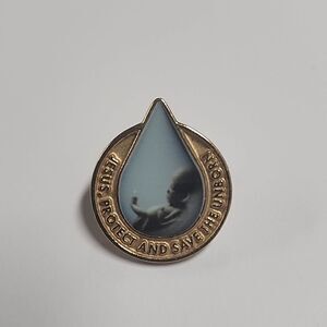 Jesus, Protect And Save The Unborn Pin Gold Tone